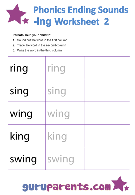 Phonics Worksheets â Ending Sounds